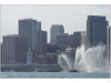 Fire boat in front of the port of San Francisco