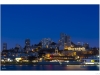 The Ghirardelli chocolate factory at night.