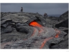 Hikers near the lava flow