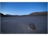 Sailing stones at Racetrack playa, Death Valley National Park at dawn