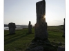 The Callanish Stones (or "Callanish I"), Clachan Chalanais or Tursachan Chalanais in Gaelic, are situated near the village of Callanish (Gaelic: Calanais) on the west coast of the isle of Lewis, in the Outer Hebrides (Western Isles), Scotland.