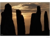 The Callanish Stones (or "Callanish I"), Clachan Chalanais or Tursachan Chalanais in Gaelic, are situated near the village of Callanish (Gaelic: Calanais) on the west coast of the isle of Lewis, in the Outer Hebrides (Western Isles), Scotland.