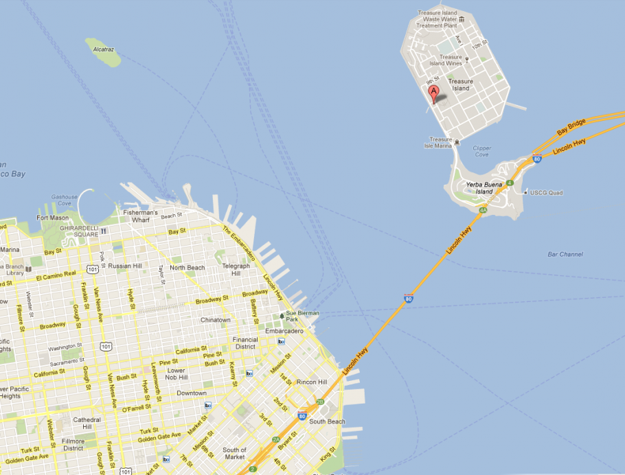 San Francisco Treasure Island Map